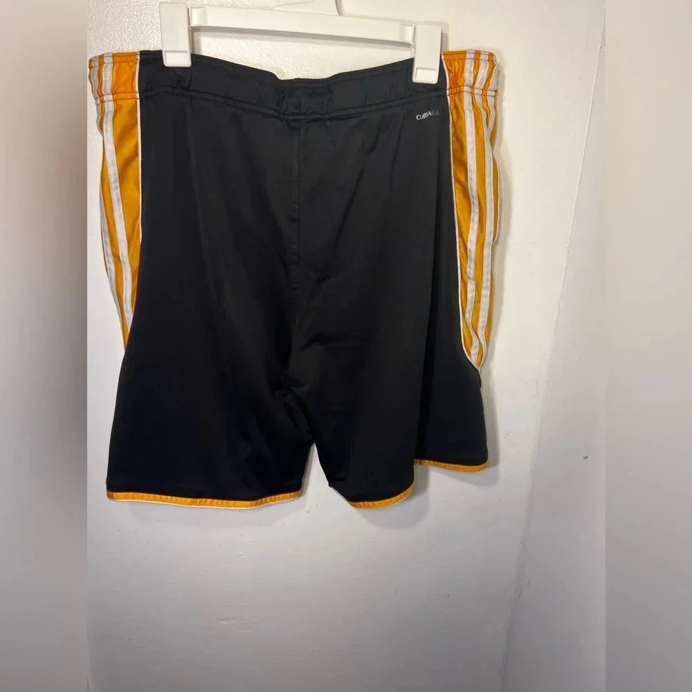 Los‎ Angeles Lakers Adidas Trefoil Stripe Black Gold Shorts M, Oversized